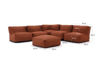 Manifesto Lonato Eck Sitzsack Lounge-Set 6-teilig