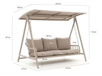 Manifesto Celante Hollywoodschaukel 223 cm - Camel Sand (inkl. Kissen)