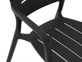 Forza Pazzia Gartenstuhl stapelbar - Schwarz - Kunststoff