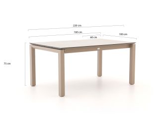 Tierra Outdoor Trespa Gartentisch ausziehbar 160/220x100x75 cm - Kunststoff
