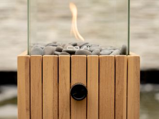 Cosiscoop Timber square Tischkamin 20x20x30 cm - Teakholz
