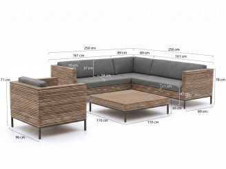 ROUGH-D Ecklounge-Set 5-teilig 6-Sitzer