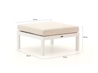 Manifesto Alzano Lounge Gartenhocker 78x78 cm - White (inkl. Kissen)