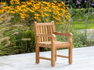 Kinder Gartenstuhl 35x40x56 cm - Natur Teakholz - Teakholz