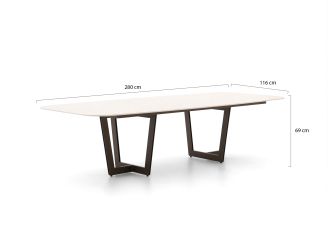 SUNS Fiave/Palermo 280 cm Low Dining Gartenmöbel-Set 7-teilig