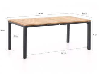Bellagio Lugo/Linosa 180 cm Gartenmöbel-Set 5-teilig verstellbar