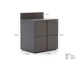 Kees Smit Brava Gartenschrank 82x64,5x101 cm - Charcoal