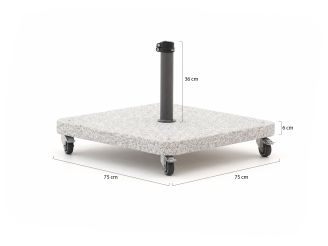 Glatz Sonnenschirmständer 90 kg rollbar für Sunwing Casa - Granit (inkl. Rollen)