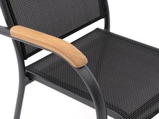Hartman Raffaelo Gartenstuhl stapelbar - Grau - Anthrazit - Textilene