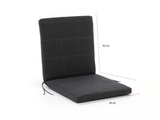 Fiber Outdoor Kissen Auflage Niedriglehner 92x46cm - Dunkelgrau Melange