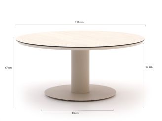 Intenso Trofarello/La Fonte ø 150 cm Low Dining Gartenmöbel-Set 6-teilig