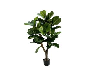 Designplants/Luca Lifestyle Lyrata Y Kunstbaum (h:130 cm) mit Terreno Tall Balloon Blumentopf - Grün (Blumentopf = Ash Brown)