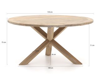 Intenso Venaco/ROUGH-Y ø 150 cm Gartenmöbel-Set 7-teilig