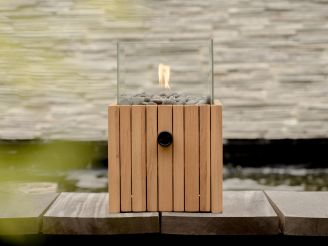 Cosiscoop Timber square Tischkamin 20x20x30 cm - Teakholz