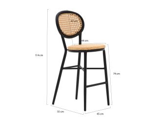 Forza Tovel Barhocker Outdoor stapelbar - Taupe - Beige - Braun - Polyrattan