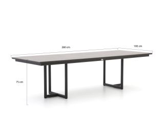 Tierra Outdoor Rivera/Naro 280 cm Gartenmöbel-Set 9-teilig