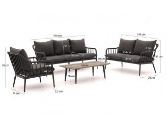 Manifesto Celante/ROUGH-K Sessel-Sofa-Lounge-Set 4-teilig 4-Sitzer