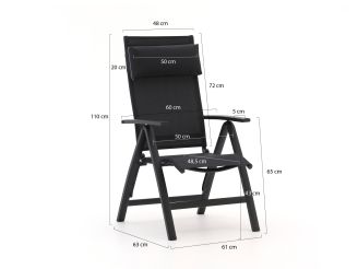 Bellagio Avenza/Fidenza 160 cm Gartenmöbel-Set 5-teilig verstellbar