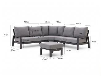 Tierra Outdoor Musone Ecklounge-Set 4-teilig 5-Sitzer