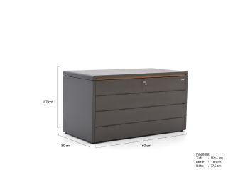 Kees Smit Brava Gartenbox 160 - Charcoal (840 Liter)