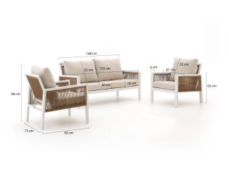 Manifesto Alzano Sessel-Sofa Lounge-Set 3-teilig