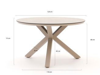 Tierra Outdoor Nuri/Orbital ø 120 cm Gartenmöbel-Set 5-teilig