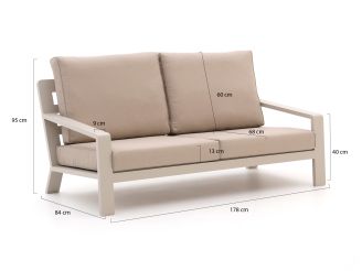 Bellagio Vazzola Gartensofa 2,5-Sitzer 178 cm - Camel Sand (inkl. Kissen)