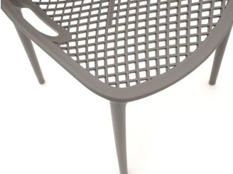 Forza Ripi Gartenstuhl stapelbar - Grau - Anthrazit - Kunststoff
