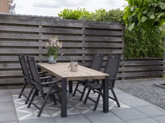 Hartman Troy/ROUGH-S 160 cm Gartenmöbel-Set 5-teilig verstellbar