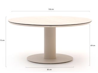 Bellagio Sordio/La Fonte ø 150 cm Gartenmöbel-Set 6-Teilig Stapelbar