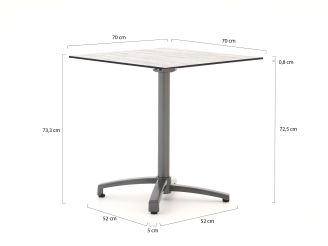 Bellagio Canzo Gartentisch klappbar 70x70x73 cm - Kunststoff