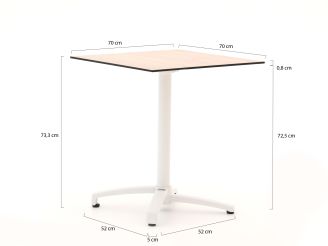 Bellagio Canzo Gartentisch klappbar 70x70x73 cm - Kunststoff