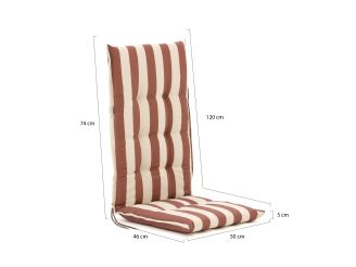 Madison Hochlehner Auflage 120x50 cm - Stripes Red Natural Outdoor Finishing