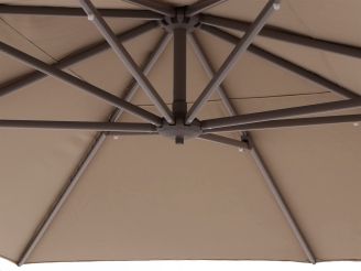 Glatz Sunwing Casa Ampelschirm ø 300 cm - Taupe -Aluminium -(151) (inkl. Shadowline Sonnenschirmständer) (inkl. Schutzhülle)