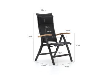 Bellagio Lugo/Linosa 180 cm Gartenmöbel-Set 5-teilig verstellbar