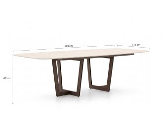 SUNS Palermo Low Dining Gartentisch 280x116x69 cm - Sintered stone