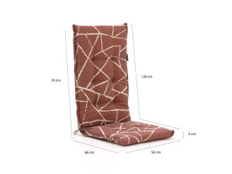 Madison Hochlehner Auflage 120x50 cm - Graphic Red Natural Outdoor Finishing