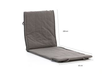 Fiber Outdoor Kissen für Gartenliege 200x65 cm - Grau Melange