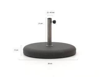 Sonnenschirmständer 40 kg Beton - Rund/Anthrazit für Rohrdurchmesser ø 25-44 mm