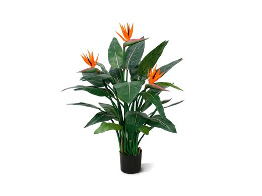 Designplants Strelitzia Kunstpflanze (h: 115 cm) - Orange für Topfgröße M