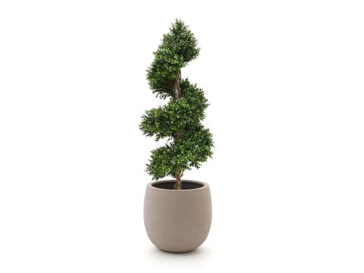 Designplants/Luca Lifestyle Buchsbaum Spirale Kunstbaum (h:140 cm) mit Terreno Tall Balloon Blumentopf - Grün (UV beständig) (Blumentopf = Sand)