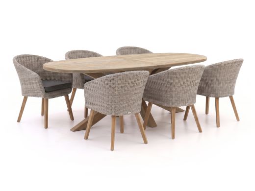 Intenso Tropea/ROUGH-Y Ellips 240 cm Gartenmöbel-Set 7-teilig