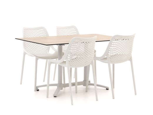 Forza Ripi/Canzo 140 cm Gartenmöbel-Set 5-teilig stapelbar klappbar