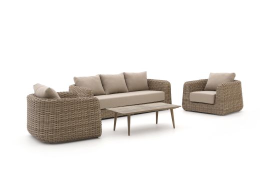 Intenso Tarcento/ROUGH-K Sessel-Sofa Lounge-Set 4-teilig