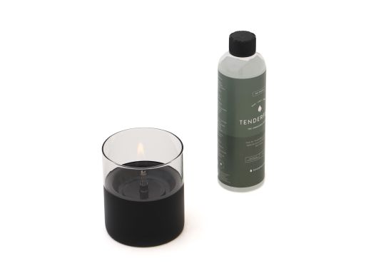 Tenderflame Geschenk-Set Lilly 10 Dekolicht ø 10cm (h:11,5 cm) - Black (inkl. 500 ml Tenderfuel Organic)