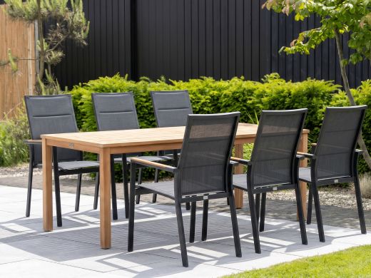 Bellagio Albinea/Liverpool 210 cm Gartenmöbel-Set 7-teilig stapelbar