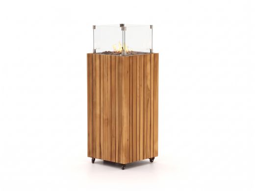 Cosipillar Square Feuersäule 40x40x110 cm - Teakholz