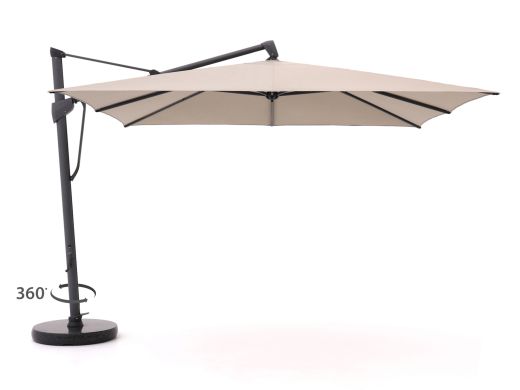 Glatz Sombrano S+ Easy Ampelschirm 350x350 cm - Taupe (151) (inkl. Shadowline Schirmständer 140 kg) (inkl. Schutzhülle) Aluminium (Gestell = Anthrazit)