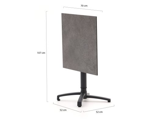 Bellagio Canzo Klapptisch 70x70x73/109 cm verstellbar - Kunststoff
