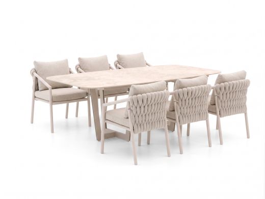 SUNS Sato/Palermo 280 cm Gartenmöbel-Set 7-teilig